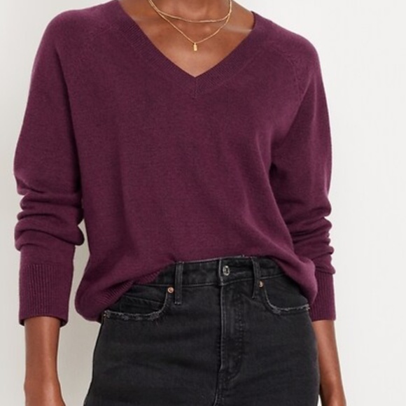 SoSoft Loose V-Neck Sweater – Size Large – Cherry Bark – EUC - Picture 1 of 7